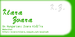 klara zvara business card